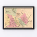 Vintage Map of Lynn, Massachusetts 1871