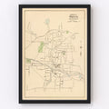 Vintage Map of Bristol, Connecticut 1893
