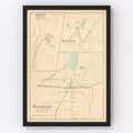 Vintage Map of Manchester, Connecticut 1893