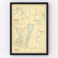 Vintage Map of Collinsville, Connecticut 1893
