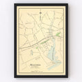 Vintage Map of Milford, Connecticut 1893