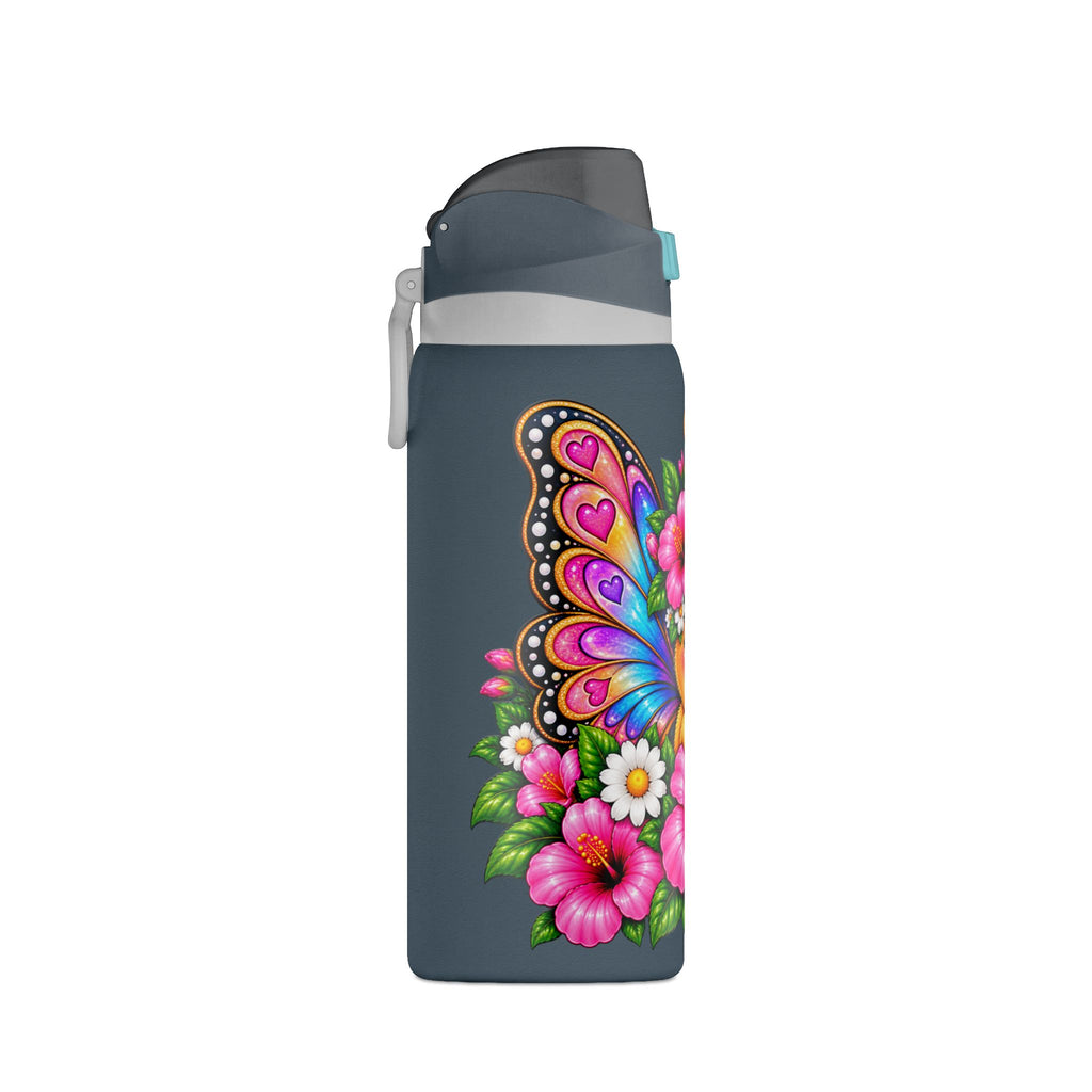 Floral Butterfly Insulated Water Bottle 32oz
