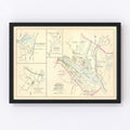 Vintage Map of Derby, Connecticut 1893