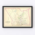 Vintage Map of Bridgeport, Connecticut 1893