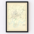 Vintage Map of Stamford, Connecticut 1893