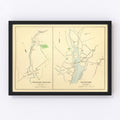 Vintage Map of Sandy Hook, Connecticut 1893