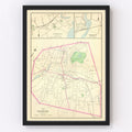 Vintage Map of Danbury, Connecticut 1893