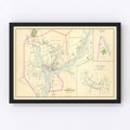 Vintage Map of Norwich, Connecticut 1893