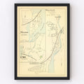 Vintage Map of Noank, Connecticut 1893