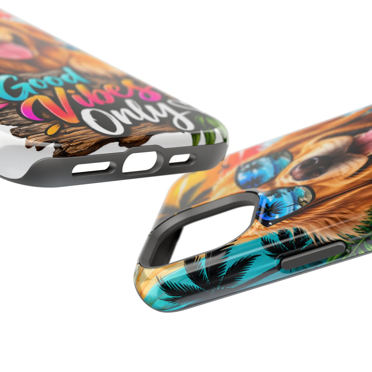 Phone Case — 'Good Vibes Only' Tropical Dog Impact-Resistant Case