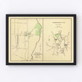 Vintage Map of Litchfield, Connecticut 1893