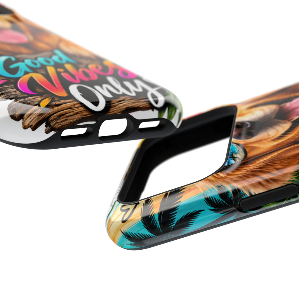 Phone Case — 'Good Vibes Only' Tropical Dog Impact-Resistant Case