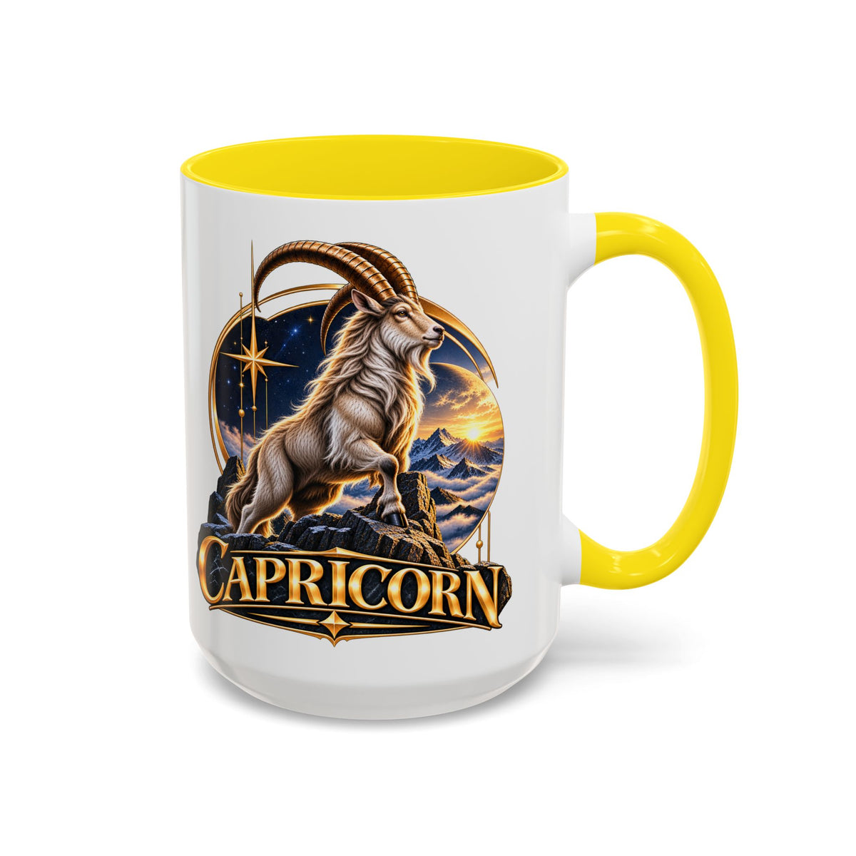 Capricorn Zodiac Coffee Mug — Astrological Goat Accent Mug (11/15oz)
