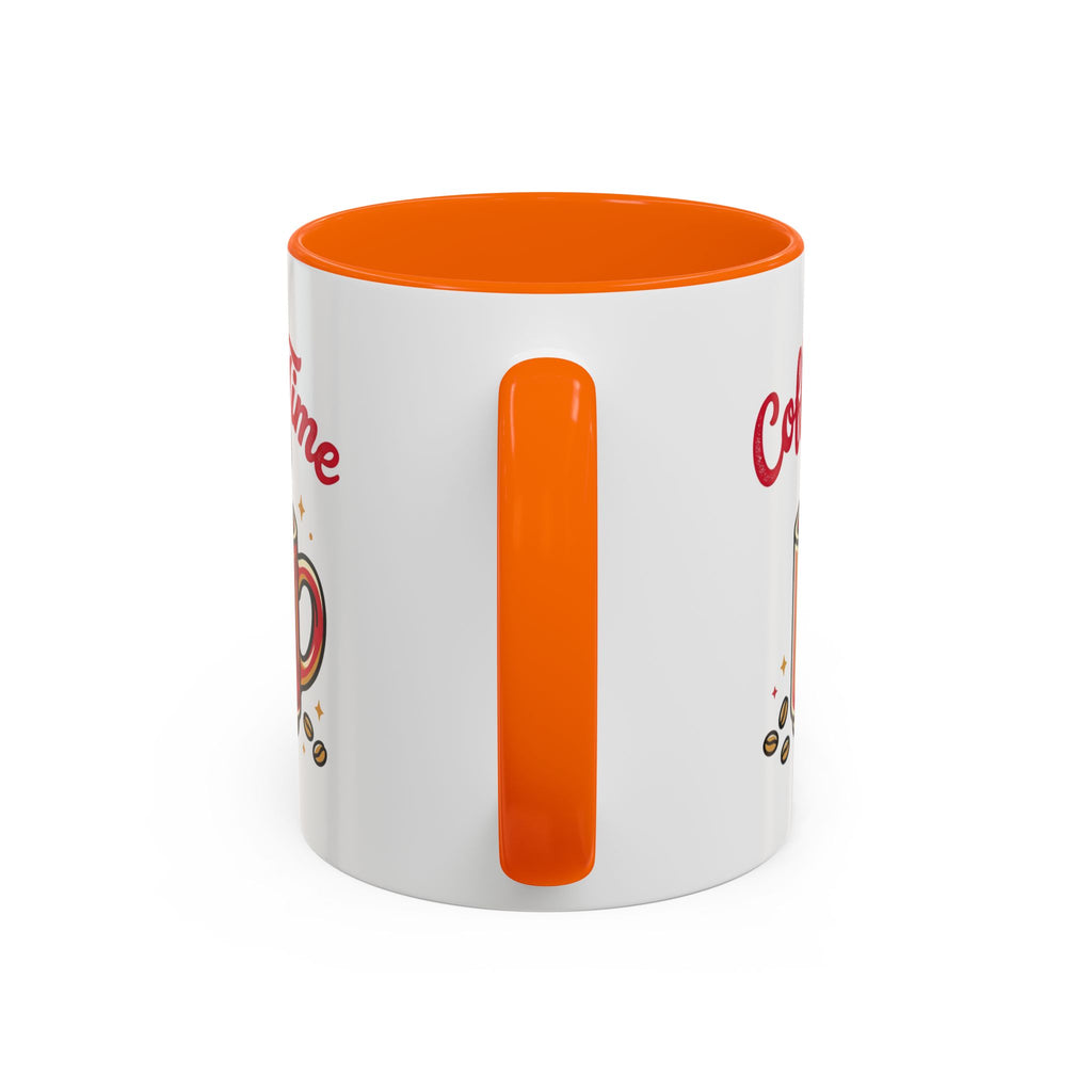 Coffee Mug - "Coffee Time" Red Accent Ceramic Mug (11/15oz)
