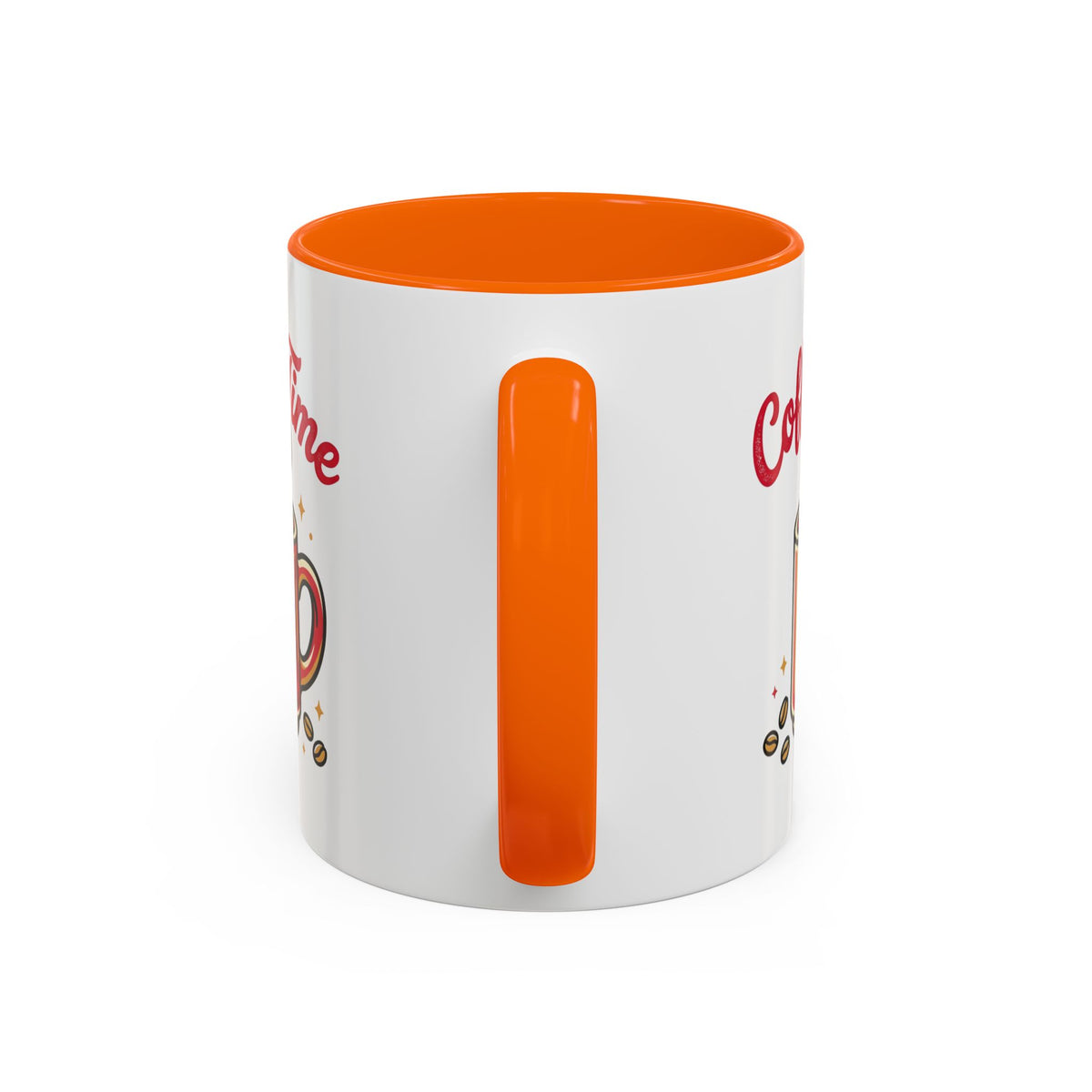 Coffee Mug - "Coffee Time" Red Accent Ceramic Mug (11/15oz)