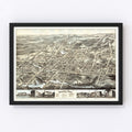 Vintage Map of Brockton, Massachusetts 1878