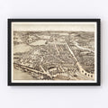 Vintage Map of Dedham, Massachusetts 1876