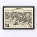 Vintage Map of Edgartown, Massachusetts 1886