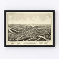 Vintage Map of Mittineague, Massachusetts 1889