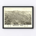 Vintage Map of Danbury, Connecticut 1884