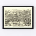 Vintage Map of Hartford, Connecticut 1877