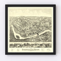 Vintage Map of Unionville, Connecticut 1878