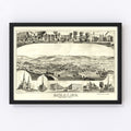 Vintage Map of Bath, New York 1878