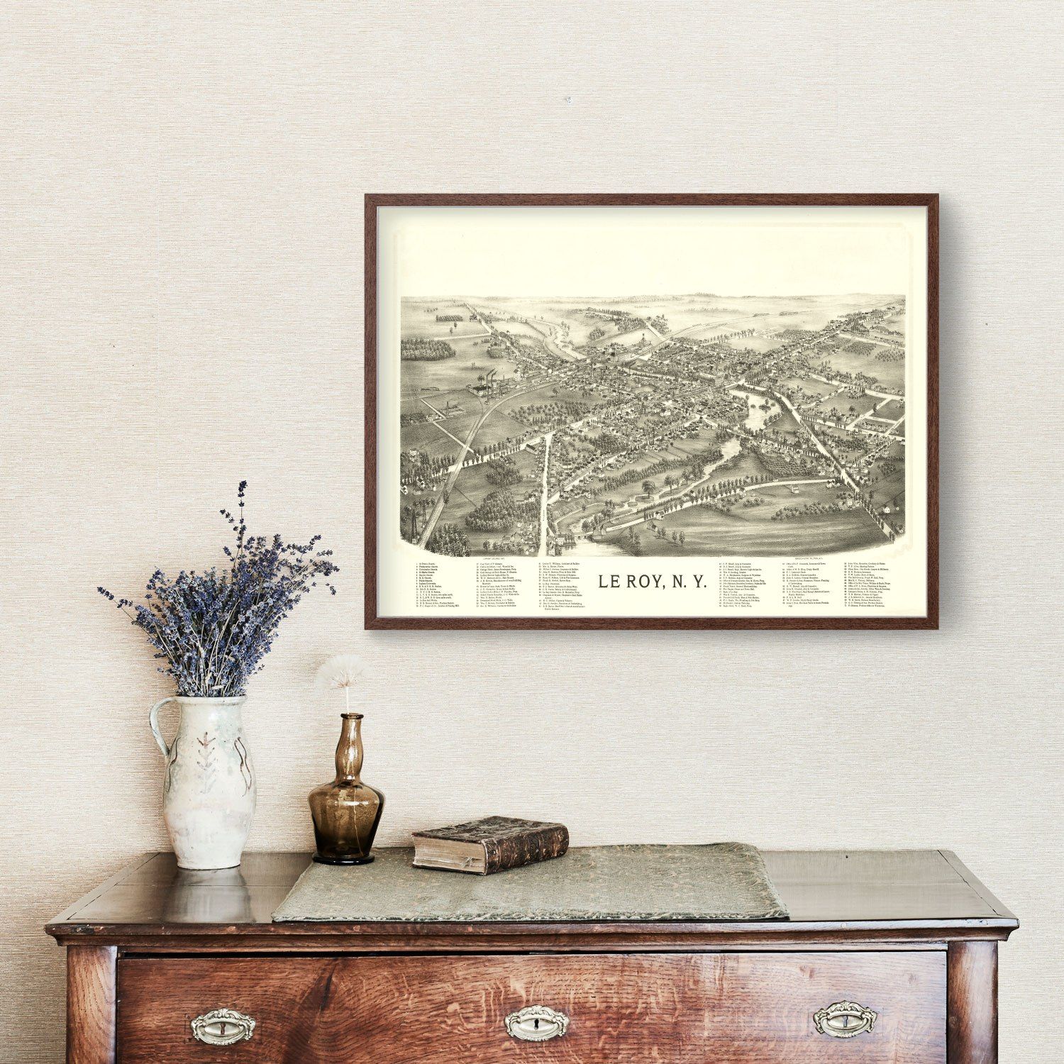 Vintage Map of Le Roy, New York 1892