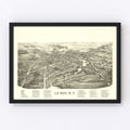 Vintage Map of Le Roy, New York 1892