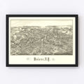 Vintage Map of Malone, New York 1886