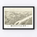 Vintage Map of Mechanicville, New York 1880