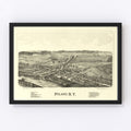 Vintage Map of Poland, New York 1890