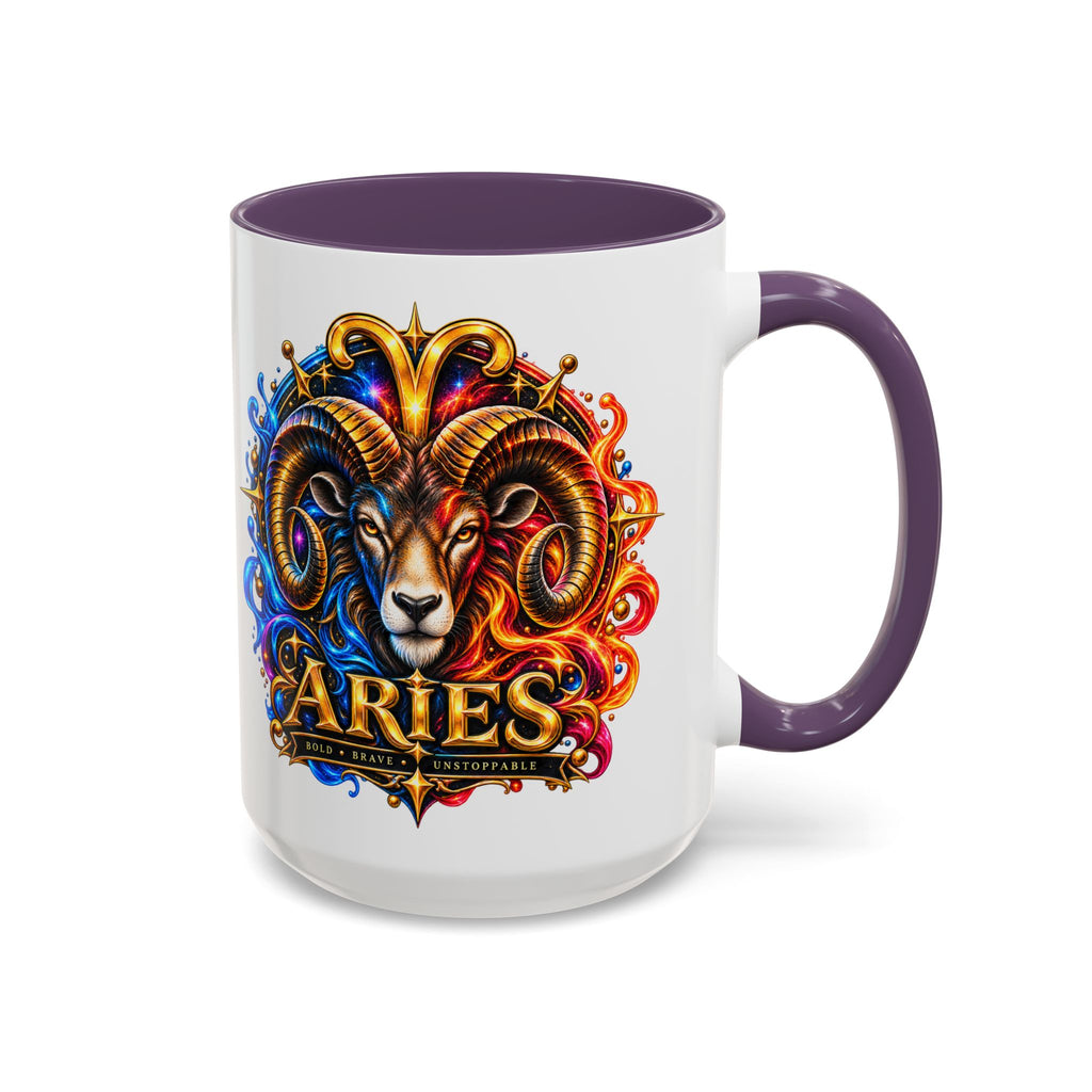 Aries Zodiac Coffee Mug — Colorful Ram Astrology Accent Mug (11/15oz)