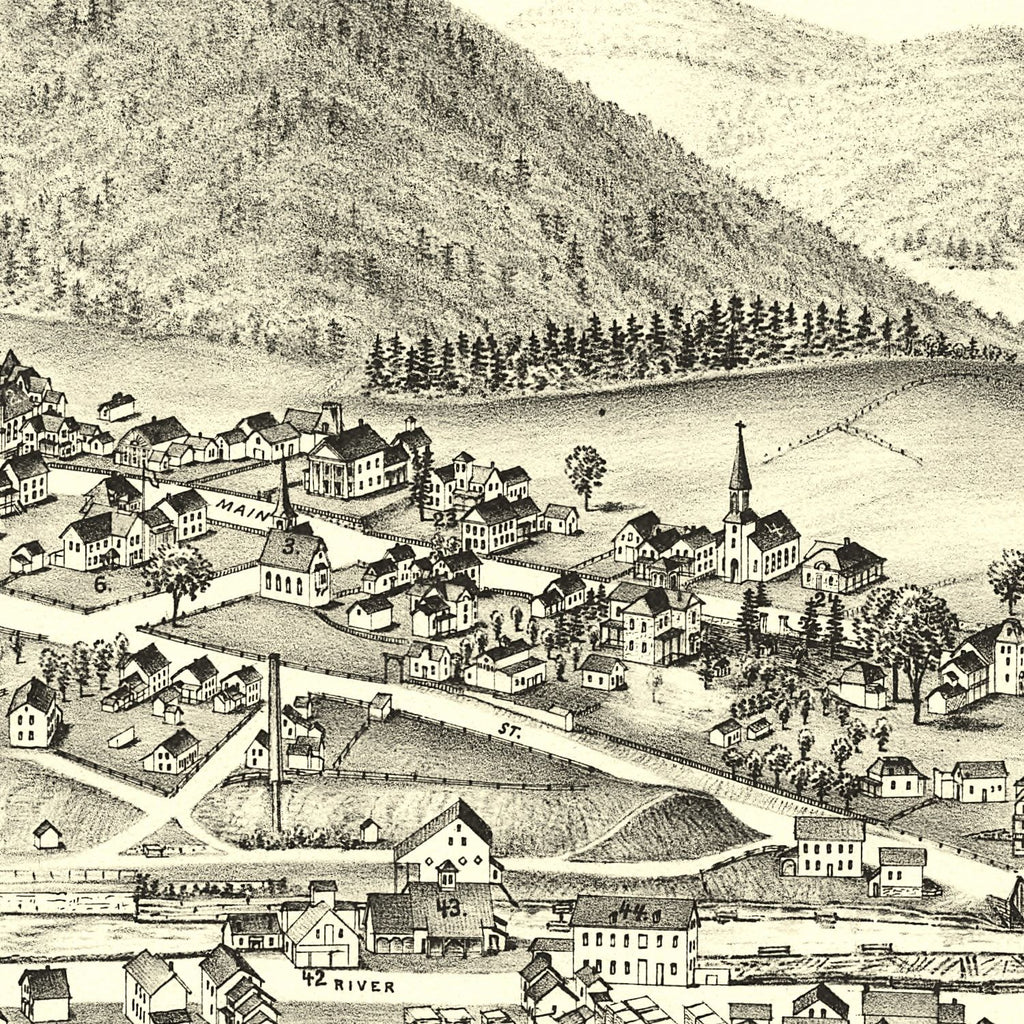 Vintage Map of Warrensburgh, New York 1891