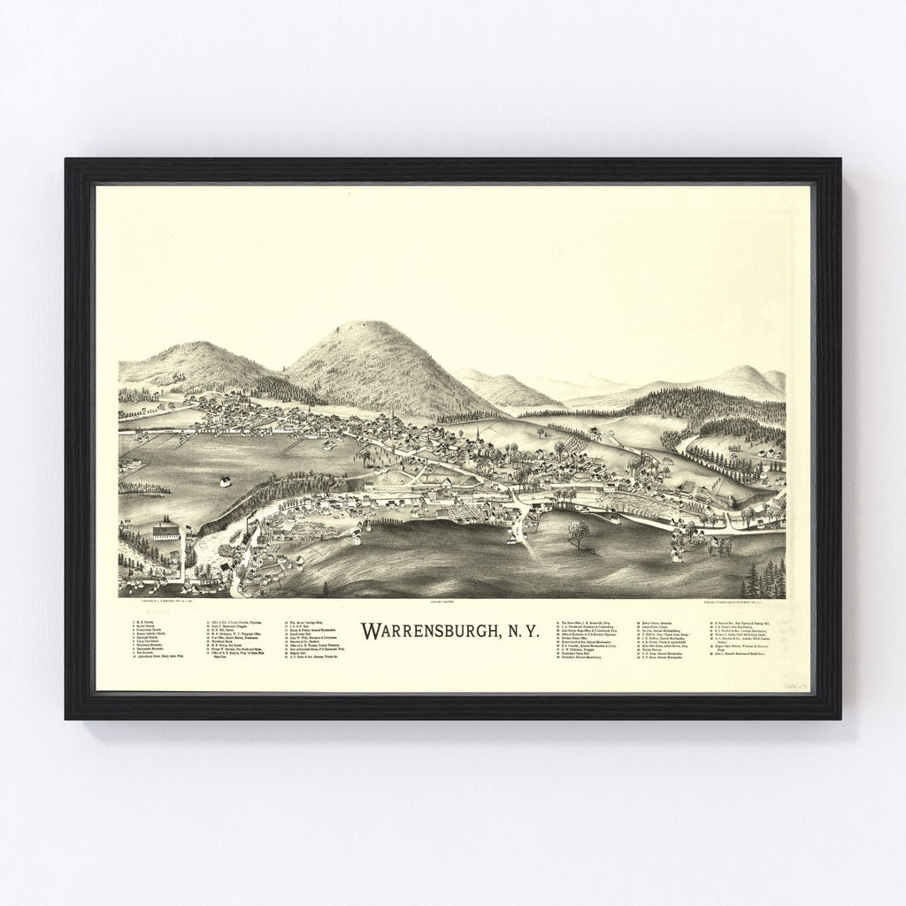 Vintage Map of Warrensburgh, New York 1891