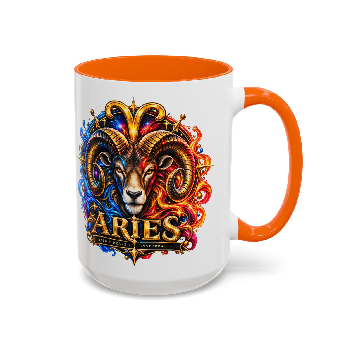 Aries Zodiac Coffee Mug — Colorful Ram Astrology Accent Mug (11/15oz)