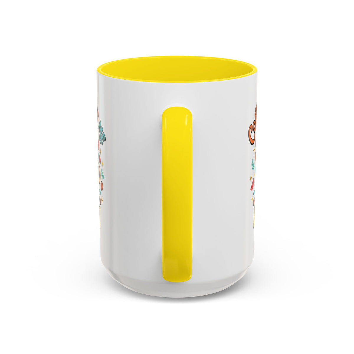 Coffee Mug — "Coffee Makes Me Happy" Cute Retro Accent Mug (11/15oz)