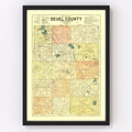 Vintage Map of Deuel County, South Dakota 1899