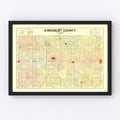Vintage Map of Kingsbury County, South Dakota 1899