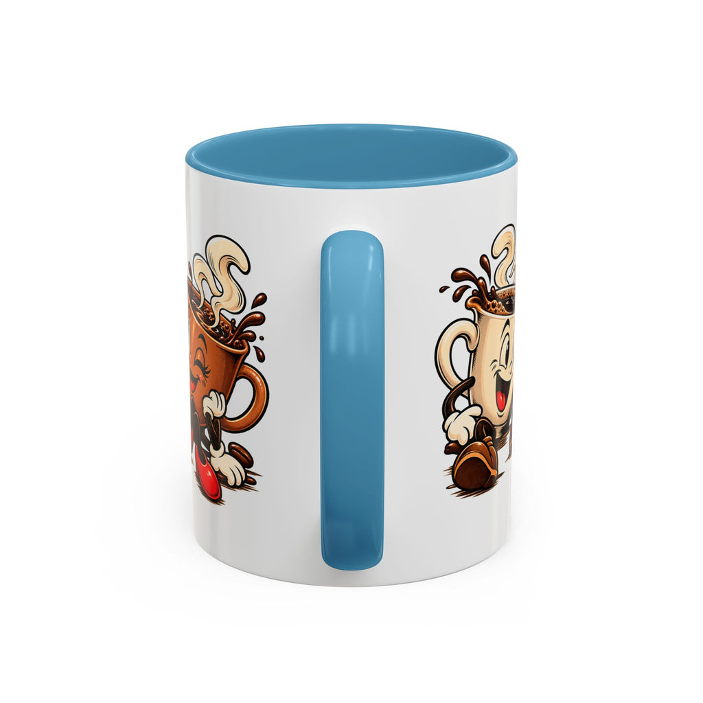 Coffee Cartoon Mug — Cute Dancing Coffee Cups Accent Mug