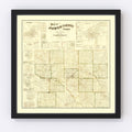 Vintage Map of Jasper County, Iowa 1871