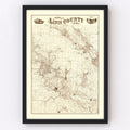 Vintage Map of Linn County, Iowa 1949