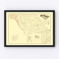 Vintage Map of Yolo County, California 1871
