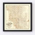 Vintage Map of Colusa County, California 1885