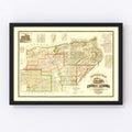 Vintage Map of Tehama County, California 1878