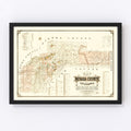 Vintage Map of Nevada County, California 1880