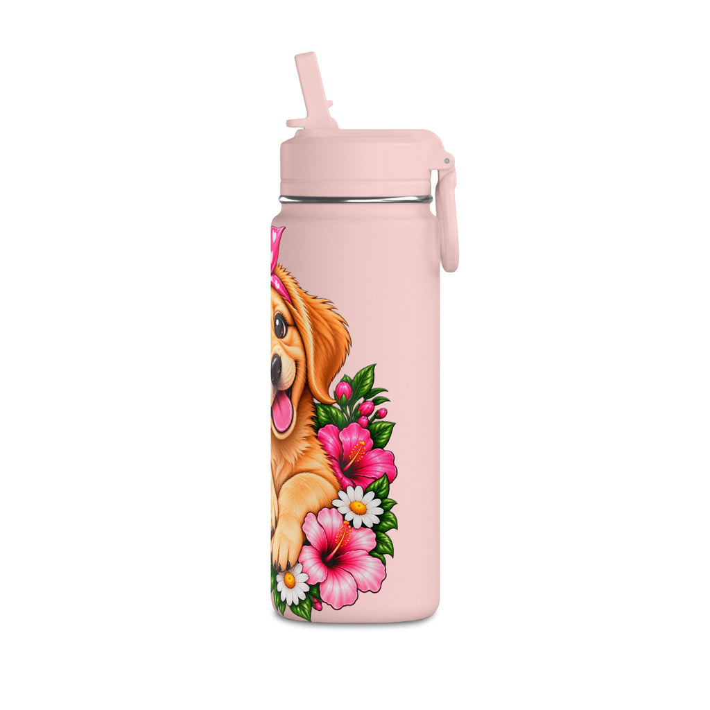 Puppy Floral 20oz Water Bottle