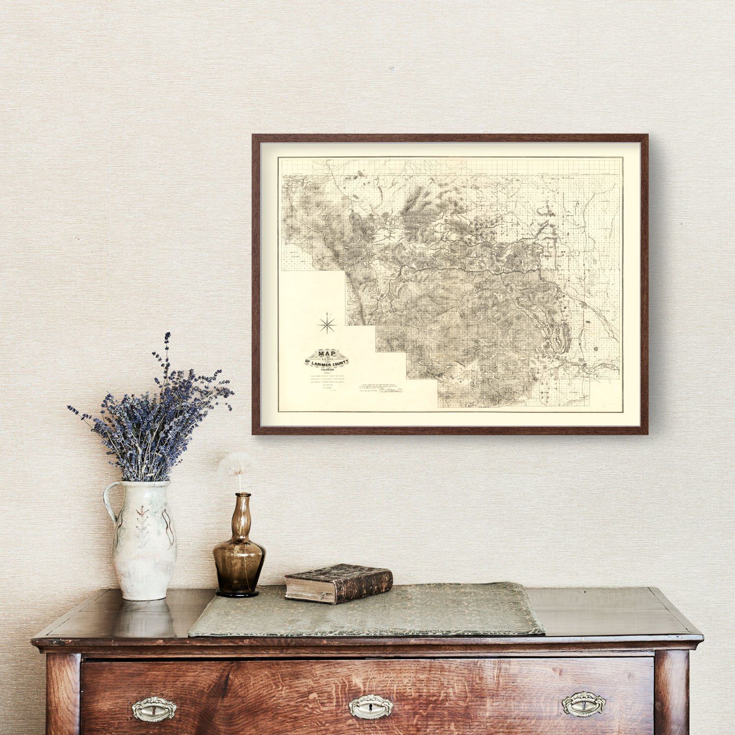 Vintage Map of Larimer County, Colorado 1884