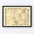 Vintage Map of McHenry County, Illinois 1862