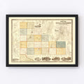 Vintage Map of Will County, Illinois 1864